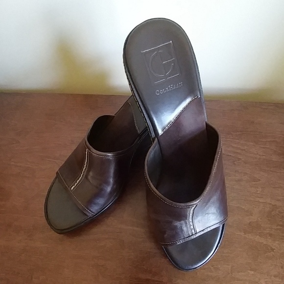 Cole Haan chocolate brown leather wedge - Picture 5 of 8